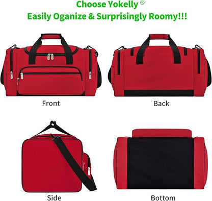 Sports Duffel Bag 22 Inch Travel Gym Duffle - Red