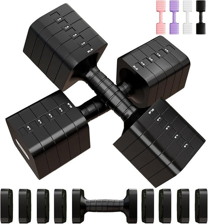 Adjustable Dumbbell Set for Women Men 16LB 20LB Hand Weights Dumbbells Sets Woman Exercise Fitness dumbbell Adjust dumbbells set of 2 for Home Gym Workout Strength Training Equipments