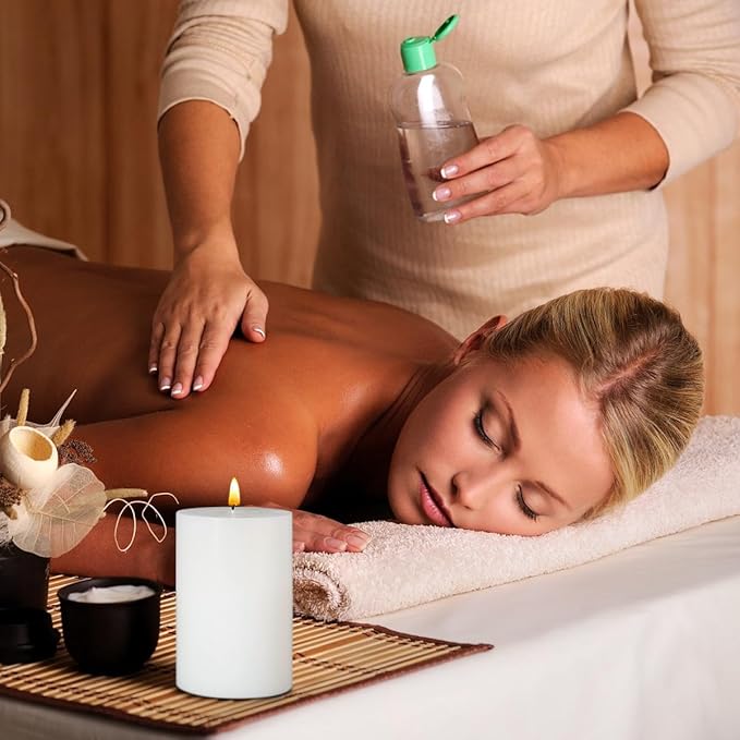 6 Packs Dripless White Pillar Candles, Unscented 2.75x4 Inch Cylinder Wax Candles for Home Table Holiday Party Spa Decor Emergency