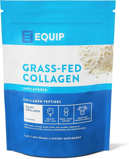 Equip Foods Grass Fed Collagen Powder | Hydrolyzed Bovine Collagen Peptides with Amino Acids |