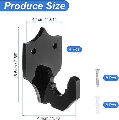uxcell 4 Pcs Sword Holder Wall Mount Sword Racks Acrylic Wall Sword Display Hanger with Mounting Tools for Knife Martial Arts Sword Placement Display, Black(Shield)