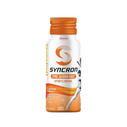 Syncron Pre Workout Sports Drink Endorsed by Shohei Ohtani, Aluminum Bottled, Sugar Free Pre Workout Drink with L Arginine, L Citrulline & BCAAs for Athletes & Training, Grapefruit, 6 Pack, 2 oz