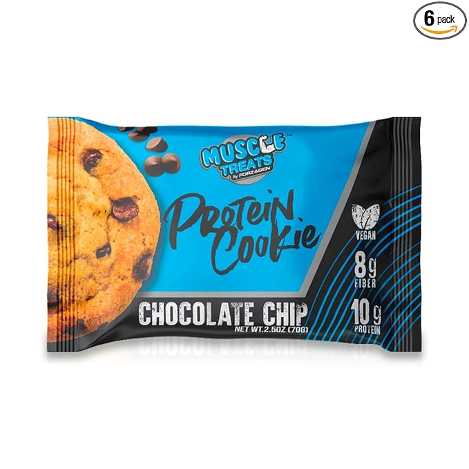 Forzagen Vegan Protein Cookies - Chocolate Chip Flavor | Low Carb Treats, Healthy Snacks, No Artificial Sweeteners and Trans Fat | Plant Based Vegan Snack,10g of Protein per Serving | 6-Pack
