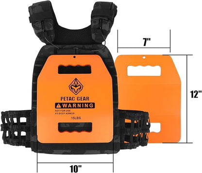 PETAC GEAR Tactical Weights Plates For Weighted Vest For Men Workout,5/10/15/20 LBS Weight Strength Training Vests Equipment Workout Gear