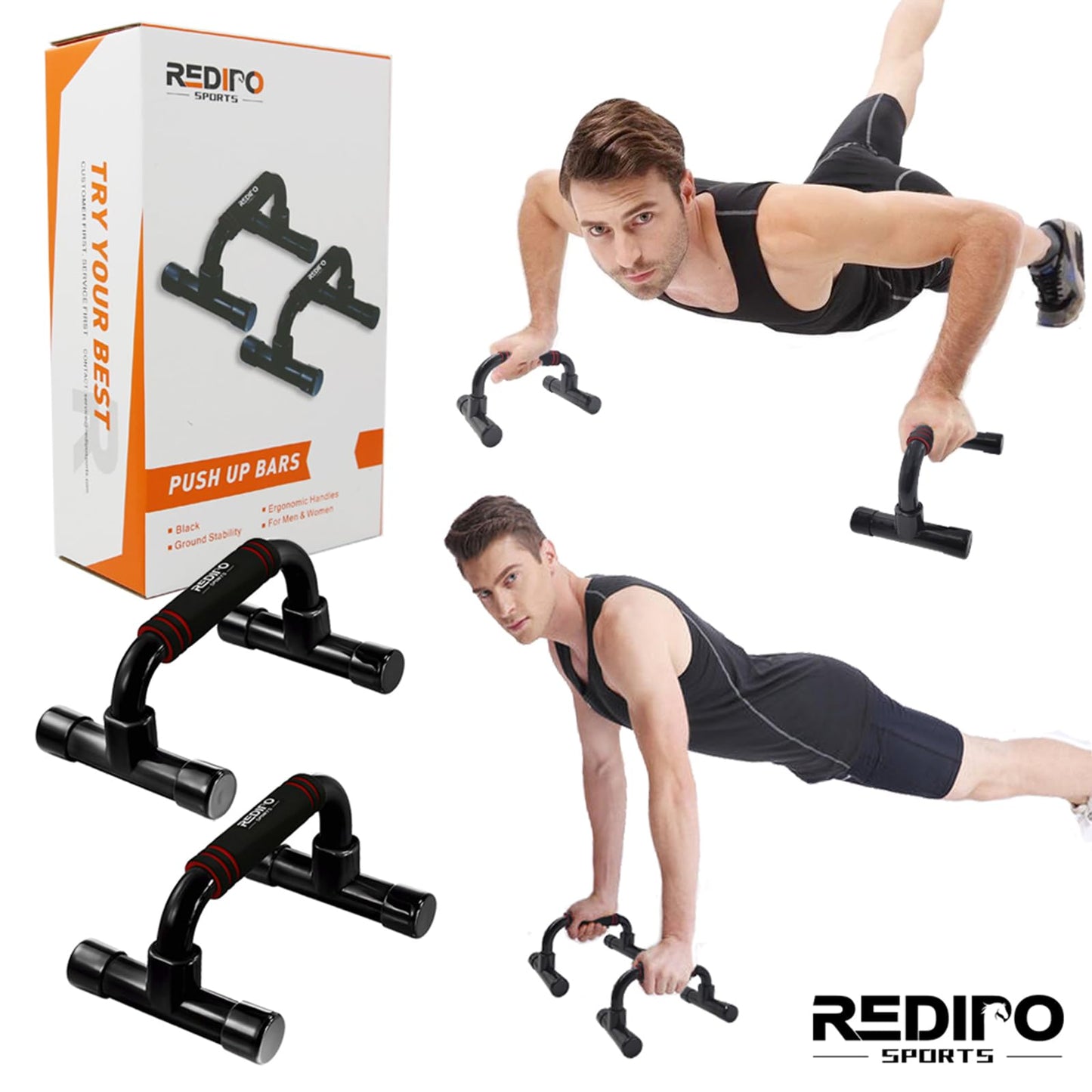 Push Up Bars Strength Training - Workout Stands With Ergonomic Push-up Bracket Board with Anti-Slip