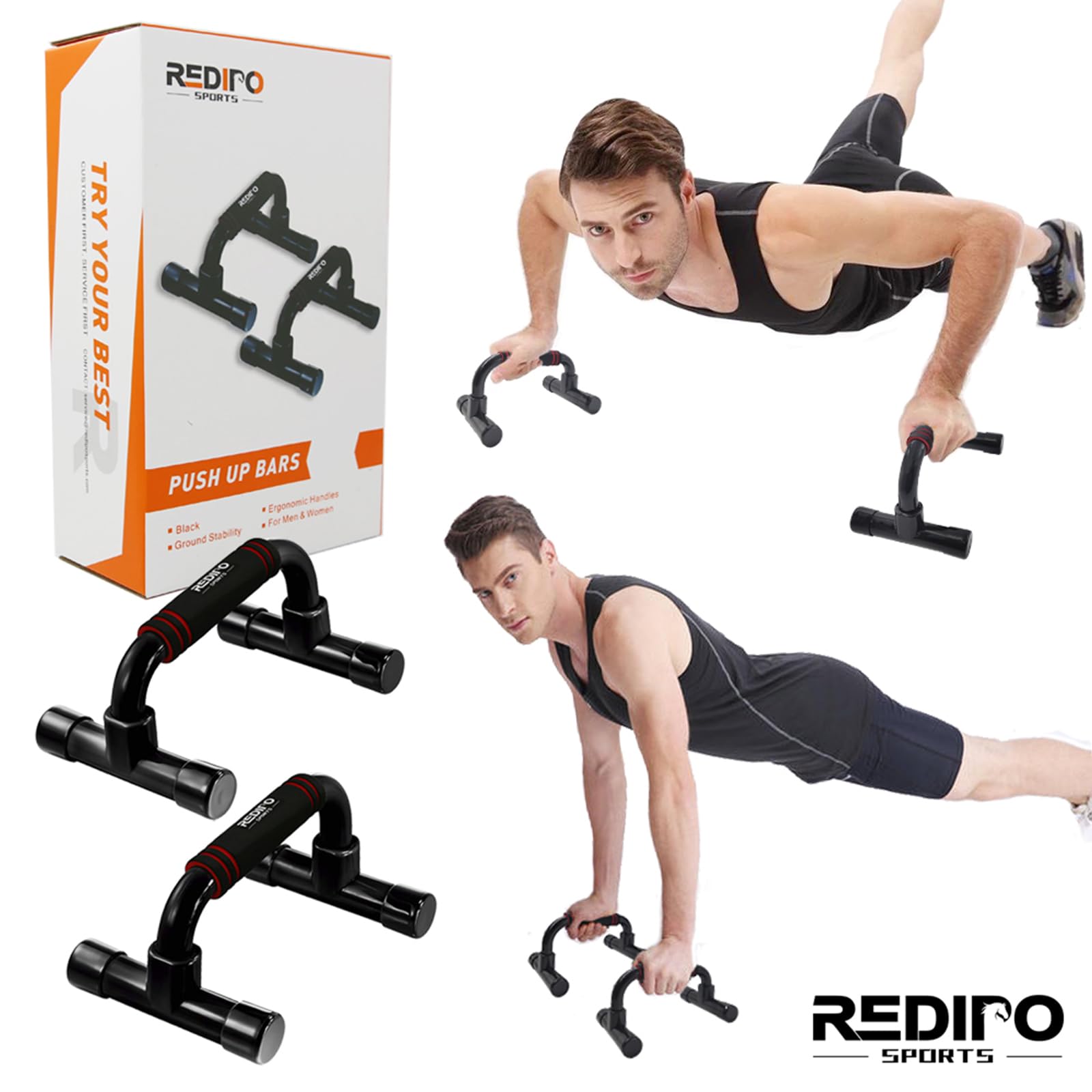 Push Up Bars Strength Training - Workout Stands With Ergonomic Push-up Bracket Board with Anti-Slip