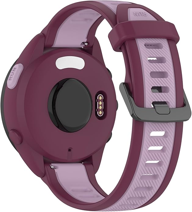 Compatible with Garmin Forerunner 165 Watch Band, 20mm Width Silicone Replacement Bands for Garmin Vivoactive 3 / Vivoactive 5 / Forerunner 55, 245, 645 Music Smartwatch