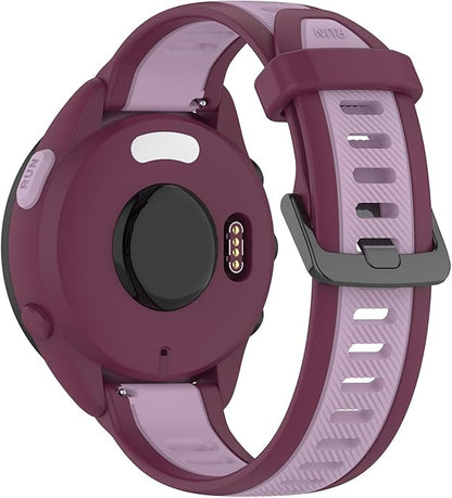 Compatible with Garmin Forerunner 165 Watch Band, 20mm Width Silicone Replacement Bands for Garmin Vivoactive 3 / Vivoactive 5 / Forerunner 55, 245, 645 Music Smartwatch