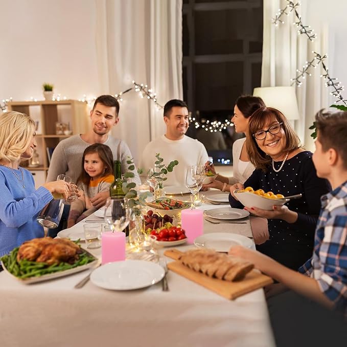 2x3 Inch Pink Pillar Candles Small 24 Hours Unscented Dripless Flat Top Column Cylinder Candles for Dinner Table Christmas Wedding Home Valentine's Day Relaxation Spa Church, 4 Packs