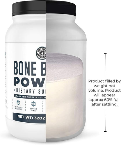 Bone Broth Protein Powder ??Pure Grass-Fed Beef Bone Broth, Unflavored with Natural Collagen, Glucosamine & Gelatin ??Paleo & Keto-Friendly, Non-GMO, Dairy-Free for Gut Health & Joint Support 32oz