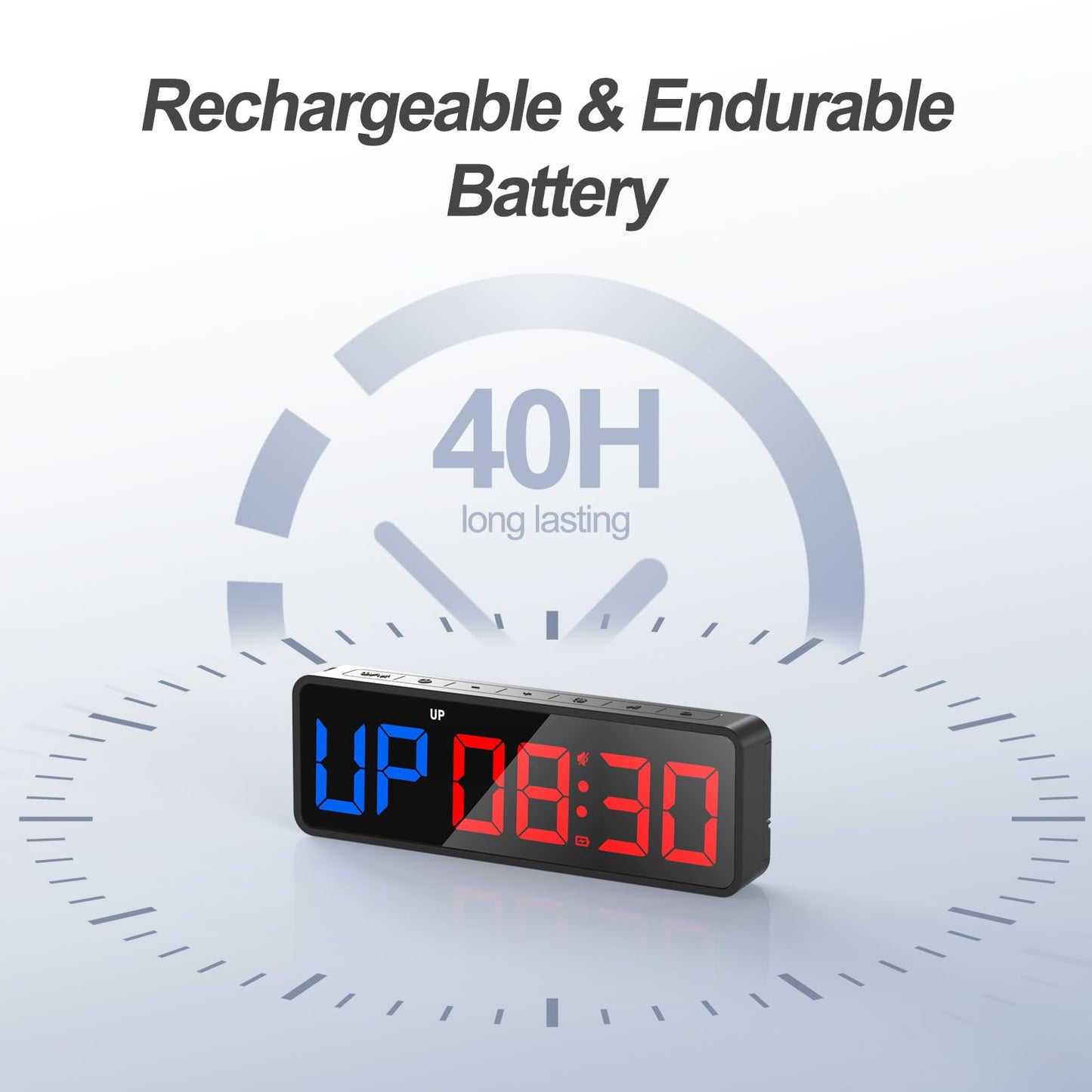 ANJANK Small Portable Gym Timer Clock, Strong Magnet, Workout Interval Timer with Powerful Battery