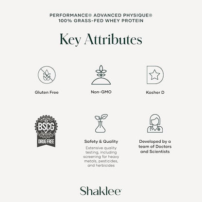 Shaklee - Performance® Advanced Physique® 100% Grass-Fed Whey Protein: Fast-Absorbing Formula - 20g Protein 110 Calories - Chocolate - 20 Servings