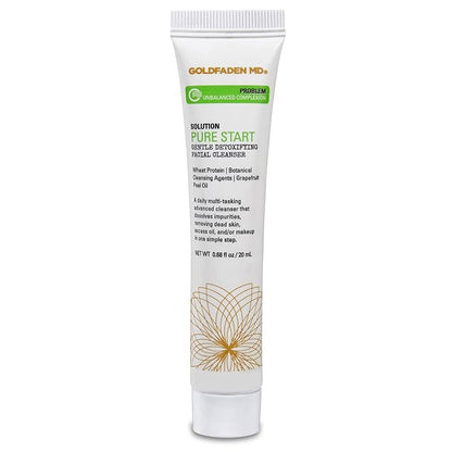 GOLDFADEN MD Pure Start Gentle Detoxifying Natural Facial Cleanser Grapefruit Peel Oil, Organic Red Tea Extract, Seaweed Extract, Rose Hip Seed Oil TRIAL .67 Fl Oz