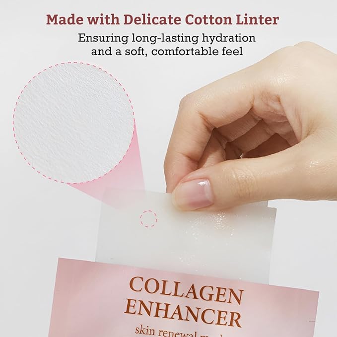 LEADERS Collagen Enhancer Skin Renewal Mask ??Boosts Elasticity, Firmness & Hydration for a Plump ??Hydrating Face Mask with Hydrolyzed Collagen, Plant Extracts, & Moisture-Rich Formula ??10 Sheets