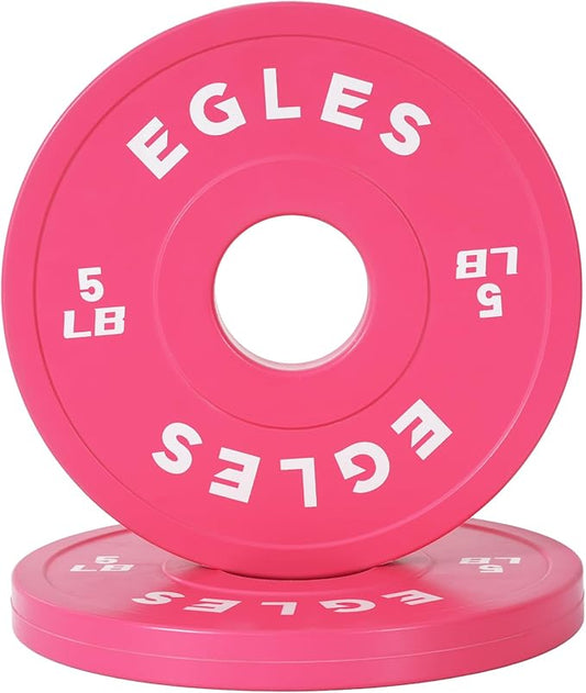 Egles Change Plates Set 1.25LB, 2.5LB, 5LB - Rubber-Coated Weight Plates in Pairs, Olympic Bumper Plates, Color-Coded, IWF Standard, Fit 2-Inch Barbells Strength Training Weight Plates Gym & Fitness