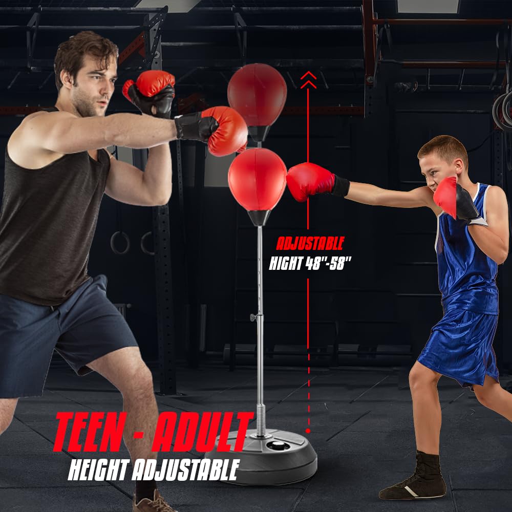 Tech Tools Punching Bag with Stand Adjustable Boxing Speed Bag Teens Adults