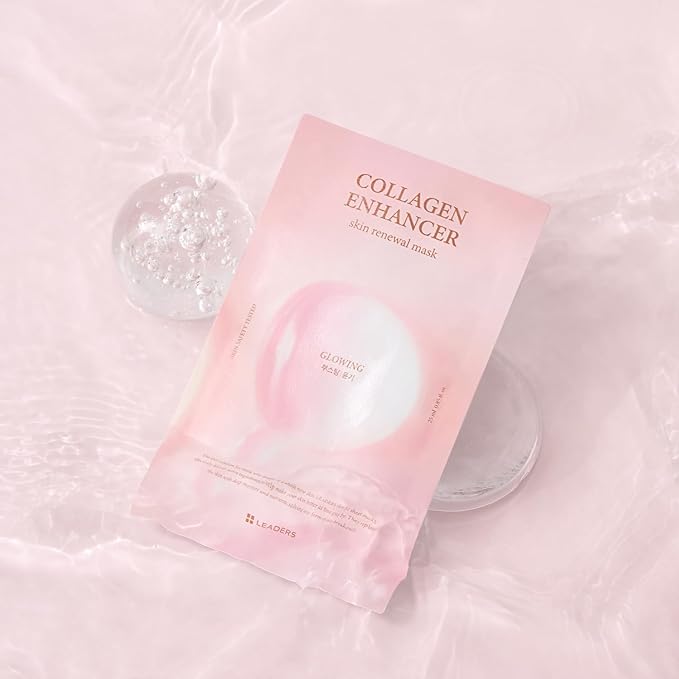 LEADERS Collagen Enhancer Skin Renewal Mask ??Boosts Elasticity, Firmness & Hydration for a Plump ??Hydrating Face Mask with Hydrolyzed Collagen, Plant Extracts, & Moisture-Rich Formula ??10 Sheets