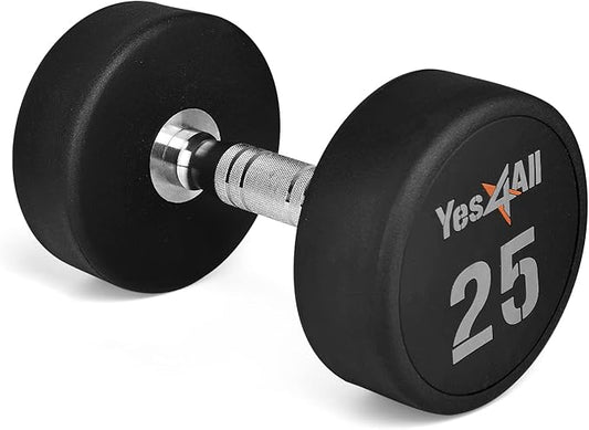 Yes4All Urethane Dumbbell with Anti-Slip Knurled Handle 5-50 LB for Muscle Building - Sold Individually