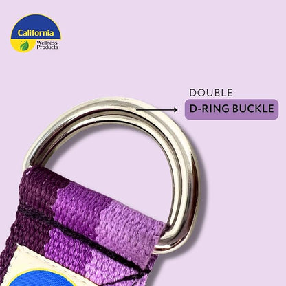 California Yoga Strap | Yoga Belt with Safe Adjustable D-Ring Buckle for Pilates | Stretching Strap | Exercise Bands | Physical Therapy | Improves Sitting Posture