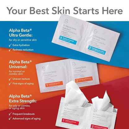 Dr. Dennis Gross Alpha Beta Ultra Gentle Daily Peel: for Dehydrated or Sensitive Skin, Uneven Tone or Texture, Fine Lines or Enlarged Pores (30 Treatments)