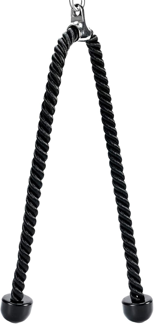 Long Tricep Pull Down Rope Exercise Tricep Rope 55 inch Pull Down Rope with Latch Gym Cable Machine