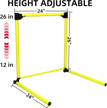 3 Pack Adjustable Height Hurdles Training Equipment, Agility Speed Jumping Training Equipment for Basketball Soccer Football Dogs, Indoor & Outdoor, Detachable Hurdles Track and Field(Green)