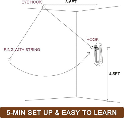 Ring Toss Game for Adults, Hook and Ring Game with String and Hooks for Indoor & Outdoor, Ring Hook Game with Bottle Opener, Gifts for Men