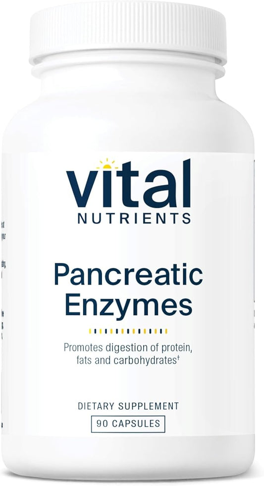 Vital Nutrients Pancreatic Enzymes 1000mg (Full Strength) | Pancreatin Digestion Supplement with