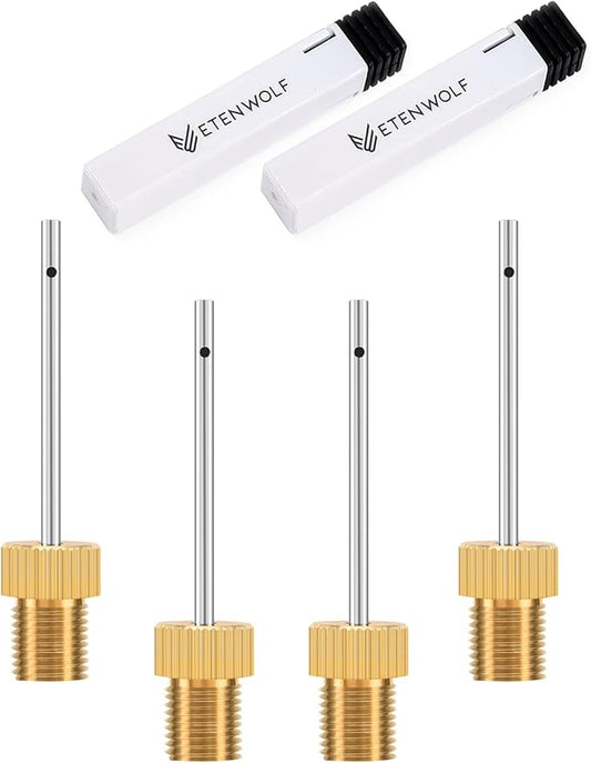 ETENWOLF Brass Ball Pump Needles with Storage Case, No Break Heavy Duty Air Pump Needles for Balls