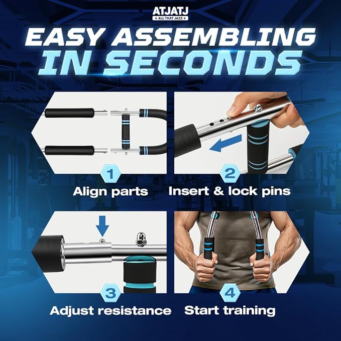 3-Level (50–100lbs) Twister Arm Trainer, Adjustable Chest & Bicep Workout Equipment for Men, Detachable Home Gym Shoulders and Forearms Muscle Training Fitness with Steel Frame & Ergonomic Handles