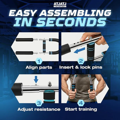 3-Level (50–100lbs) Twister Arm Trainer, Adjustable Chest & Bicep Workout Equipment for Men, Detachable Home Gym Shoulders and Forearms Muscle Training Fitness with Steel Frame & Ergonomic Handles