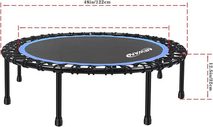 Newan 40"-48" Silent Mini Trampoline Fitness Trampoline Bungee Rebounder Jumping Cardio Trainer Workout for Adults-Max Limit 330lbs