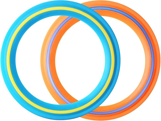 JEEFUD Flying Disc for Kids Adults 11 inch Flying Ring, 2 Pack Beach Backyard Sports Play Soft