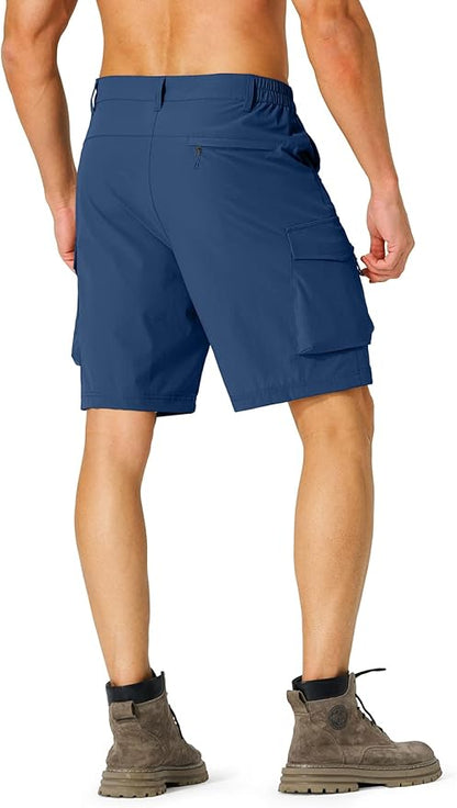 Men's Hiking Cargo Shorts Quick Dry Lightweight Travel Shorts with Multi Pockets for Fishing Camping Golf