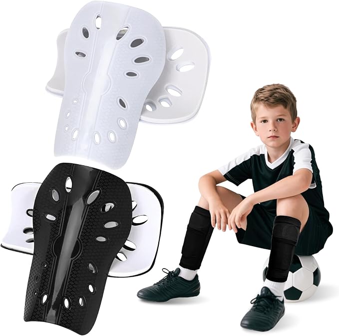 2 Pairs Shin Guards Soccer for Kids,Shin Pads Extra Lightweight Breathable Slide in Shin Guard for Football Training Match Outdoor Activities Protective Slip-in Shin Guards for Boys Girls