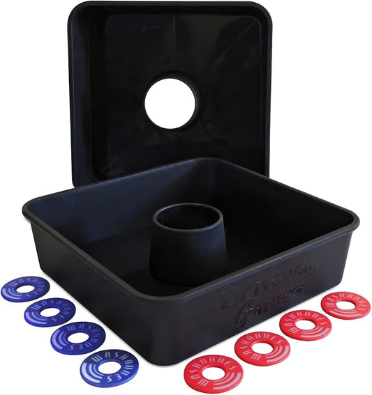 Driveway Games All Weather Washoos Washer Toss Game Set - Portable Outdoor Lawn Games for Adults