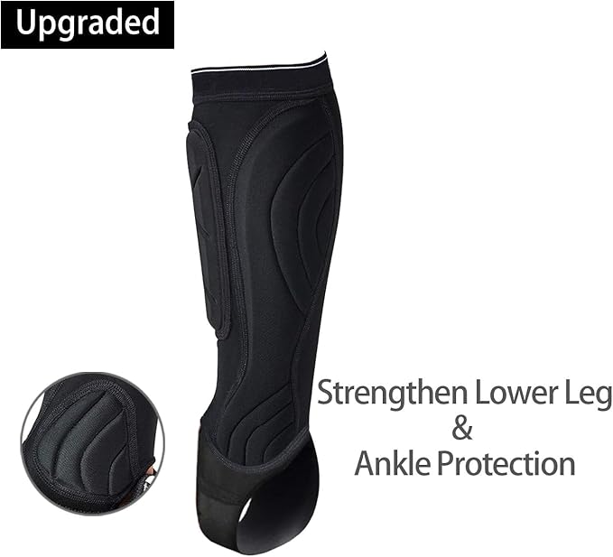 Soccer Shin Guards, Soccer Protective Gear with Calf and Ankle Pads, Shin Guard Pads for Youth and Adult