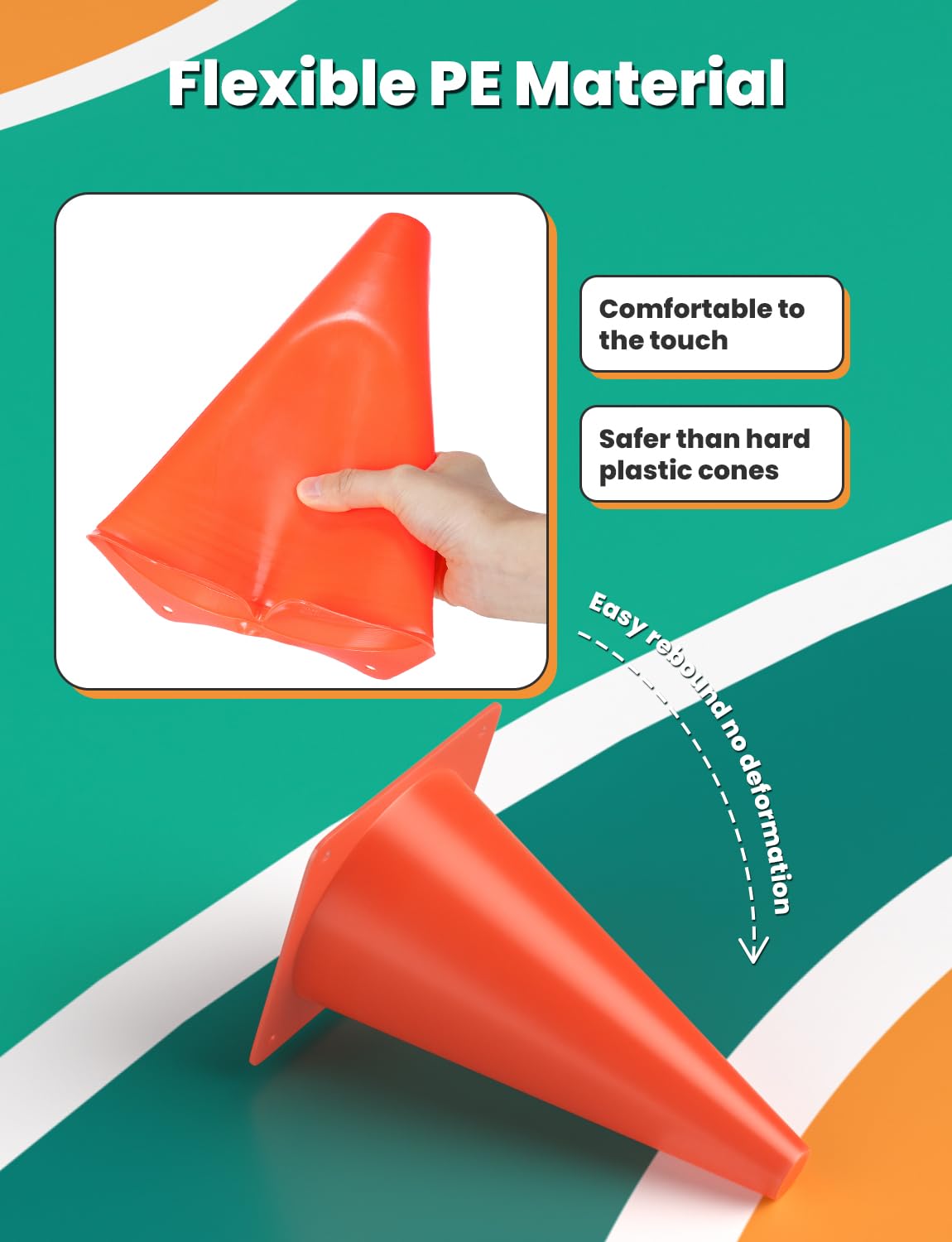 GHB Soccer Cones 7" 9" of 12 24 Pack Disc Soccer Sport Cones