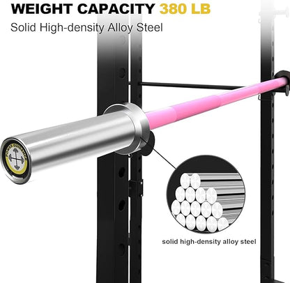 POWER GUIDANCE Chrome Olympic Barbell Bar, 2 Inch Weight Bar for lifting, Hip Thrusts,Universal Strength Training Bars 4ft/5ft/6ft