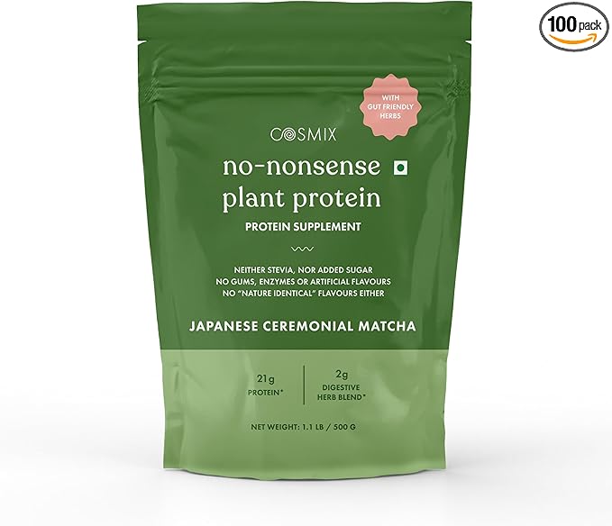 No Nonsense Plant Protein, Organic Brown Rice & Pea Isolate, Easy Digestion, 24G Protein/Serving, Gluten & Lactose Free Japanese Ceremonial Matcha 500 G (Pack of 1)