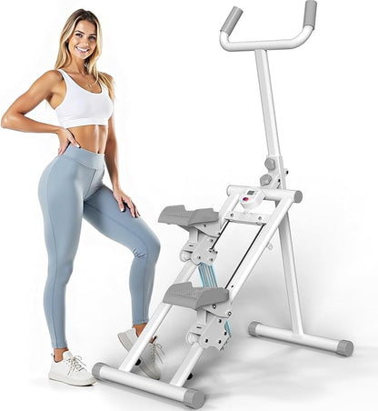 Steppers for Exercise at Home Stair Stepper with Handlebar and Resistance Foldable Stepper Climber Exercise Machine Cardio Exercis