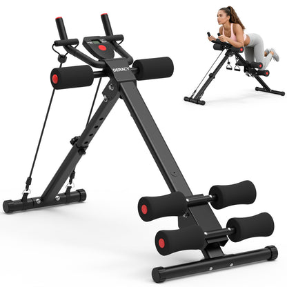 DERACY Ab Workout Machine Adjustable Ab Trainer Abdominal Trainer for Home Gym Foldable Ab Crunch