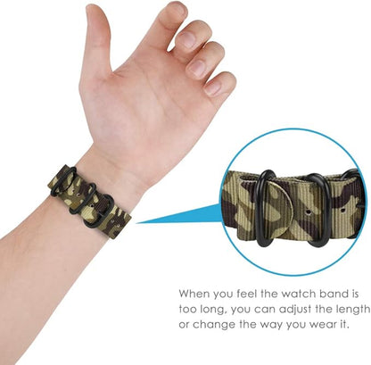 FINTIE Bands Compatible with Fitbit Versa 2/1 / Lite Edition, Soft Nylon Replacement Strap Wristband Accessories (Camo)