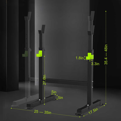 FitinOne Squat Rack, Height-Adjustable Dumbbell Rack for Home Gym, Multi-Function Barbell Rack