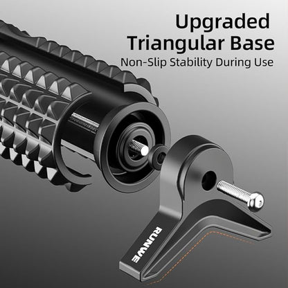 RUNWE Foam Roller with Stand - Roller Foam for Back Pain, 21 inch Trigger Point Deep Tissue Massage, Medium Density Grid Bracket Foam Rollers, Myofascial Release, Relieves Leg Muscle Pain