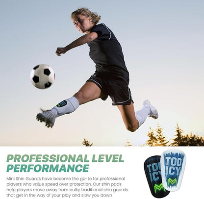 MiniGuards - Mini Shin Guards for Soccer Players - Tiny Shin Pads for Men, Women, Teens - Miniature Shin Guards 3.9 x 2.4 inch - Perfect for High Level Soccer Athletes