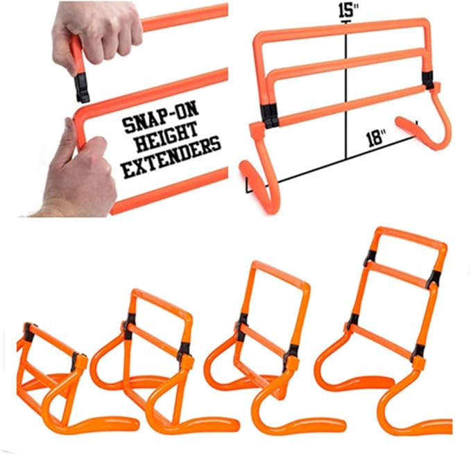Adjustable Speed Training Hurdles Fitness & Speed Training Equipment with Agility Ladder - Plyometric Fitness & Speed Training – Hurdle/Obstacles for Soccer, Football, Track & Field