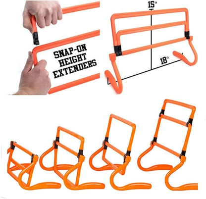 Adjustable Speed Training Hurdles Fitness & Speed Training Equipment with Agility Ladder - Plyometric Fitness & Speed Training – Hurdle/Obstacles for Soccer, Football, Track & Field