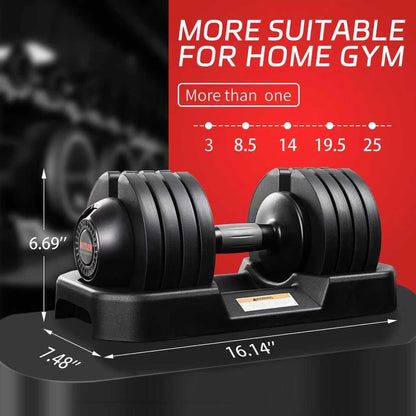 ALTLER Adjustable Dumbbell Set, 25LB Pair with Tray for Workout Strength Training Fitness