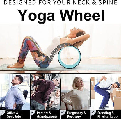 Yoga Wheel for Back Pain Relief, Back Roller Wheel with Extra Cushion